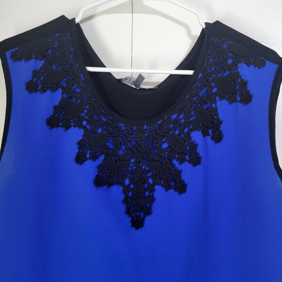 Brixon Ivy Shirt Womens Medium Royal Blue Black Sleeveless Round Neck - Picture 4 of 9